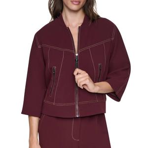 Womens DKNY Contrast Stitch Bomber Jacket