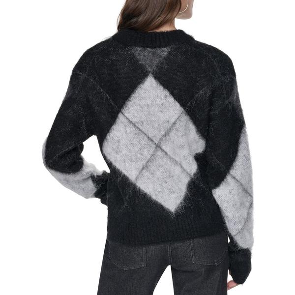 Womens DKNY Long Sleeve Brushed Argyle Sweater alternate view