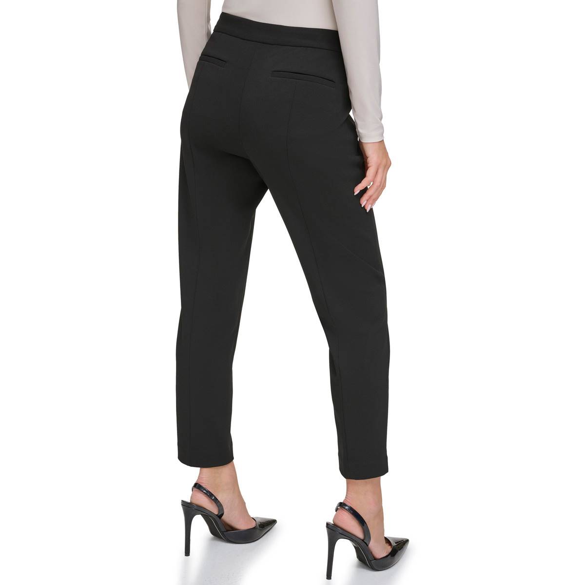 Womens DKNY Slim Scuba Crepe Side Slit Pants