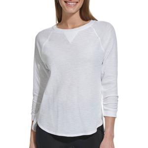Womens DKNY Sport 3/4 Sleeve Crew Neck V-Notch Solid Tee alternate view