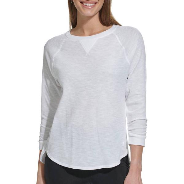 Womens DKNY Sport 3/4 Sleeve Crew Neck V-Notch Solid Tee alternate view