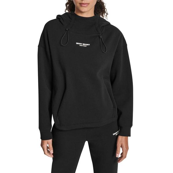 Womens DKNY Sport Long Sleeve Bungee-Cord Pullover Hoodie