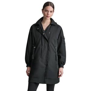 Womens DKNY Sport Long Parka Jacket with Removable Hood