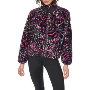 Womens DKNY Sport Tiger Mock Neck Faux Fur Jacket