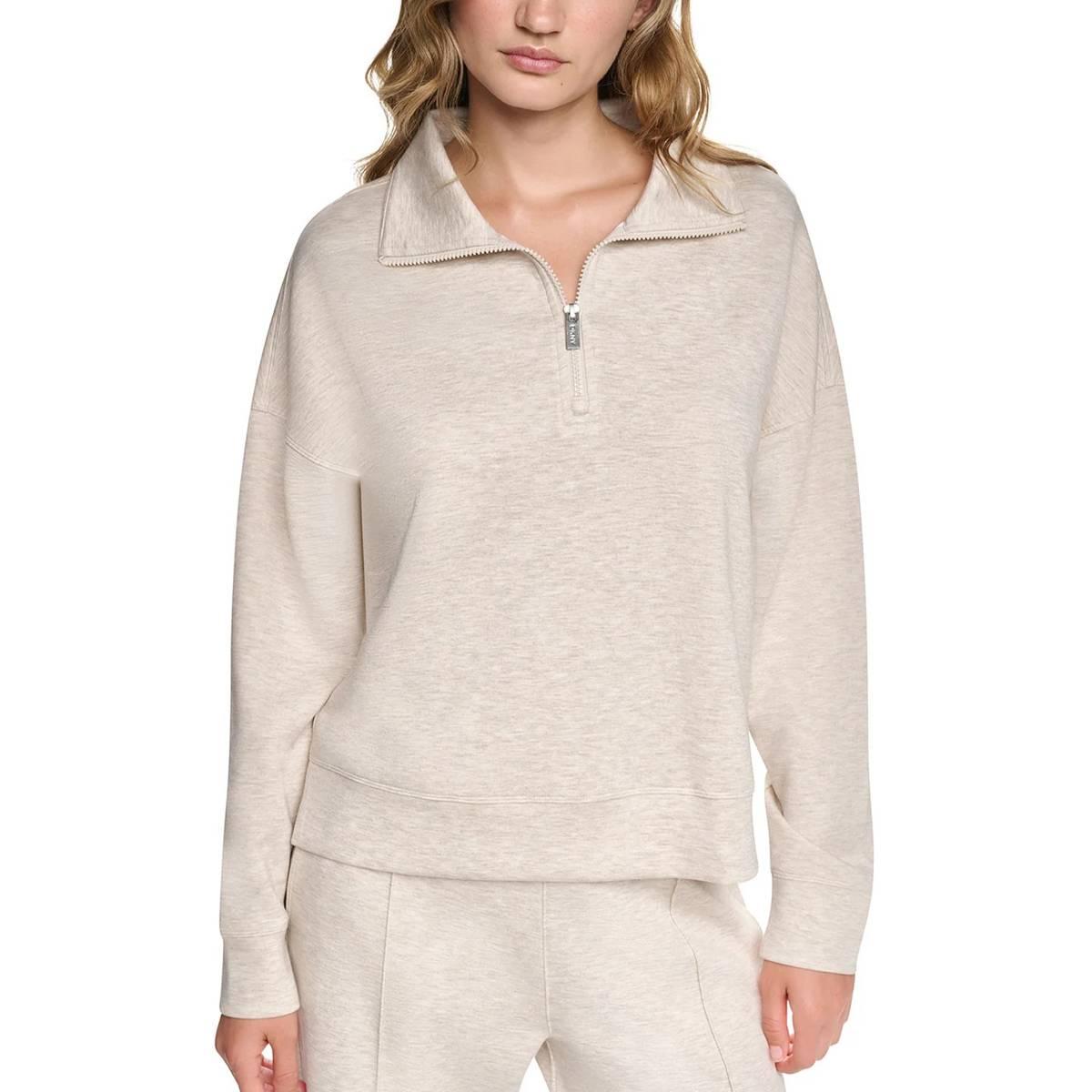Dkny Sport Women's Mock-Neck Half-Zip Stretch-Scuba Sweatshirt - Cortado Heather