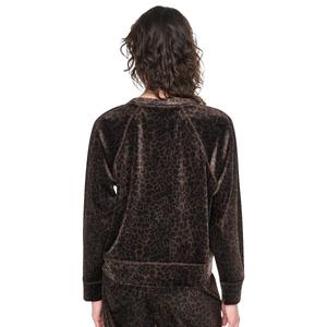 Womens DKNY Sport Long Sleeve Leopard Velour Sweatshirt alternate view