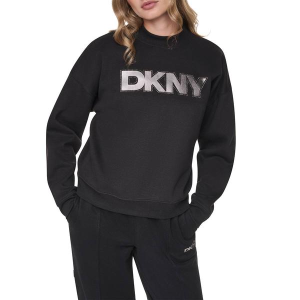 Womens DKNY Sport Long Sleeve Foil Rhinestone Logo Sweatshirt alternate view