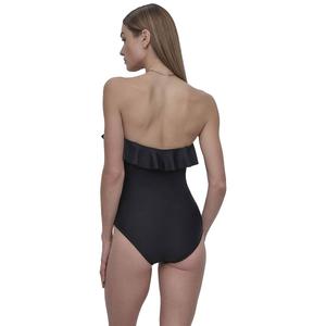 Womens DKNY Solid Ruffled Bandeau One Piece Swimsuit alternate view