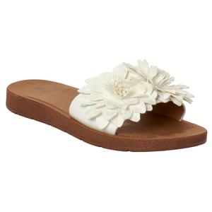 Womens Ella & Joy Triple Floral Slide Sandals