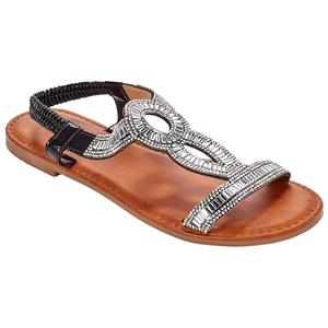 Womens Ella & Joy Rhinestone T-Strap Sandals