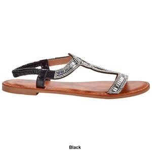 Womens Ella & Joy Rhinestone T-Strap Sandals alternate view