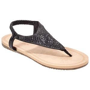 Womens Ella & Joy Hooded Rhinestone T-Strap Sandals