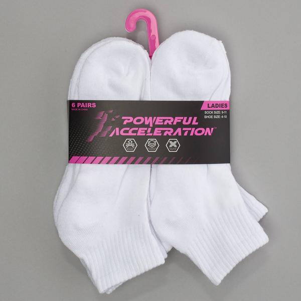 Womens Powerful Acceleration 6pk. Cushion Quarter Socks alternate view
