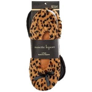 Womens Nanette Lepore 2pk. Ballerina Slippers - Leopard/Black alternate view