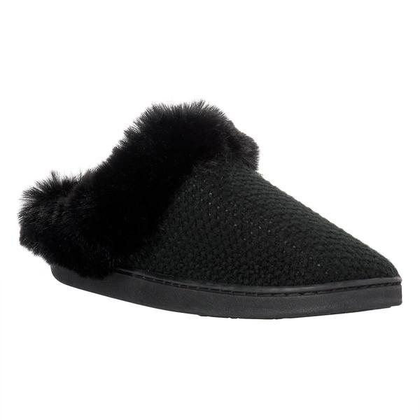 Womens Nanette Lepore Fuzzy Knit Slip On Slippers