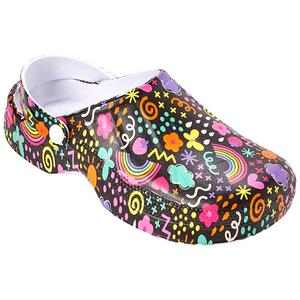 Womens Ella & Joy Rainbow Unlined Clogs