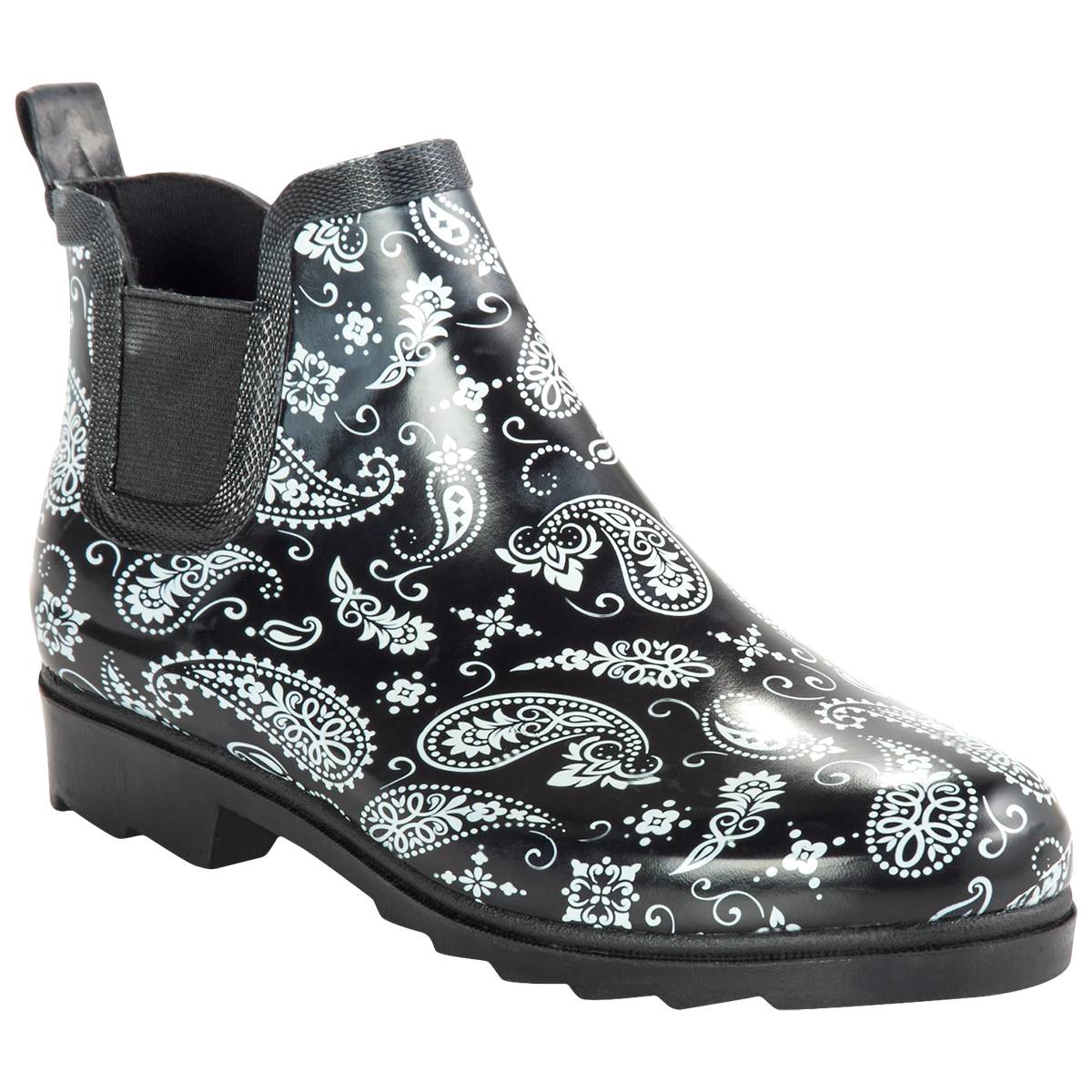 Womens Ella & Joy Chelsea Paisley Ankle Rain Boots