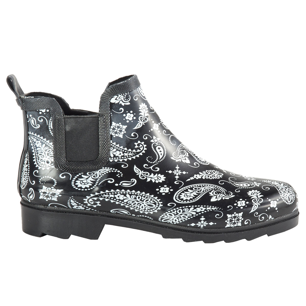 Womens Ella & Joy Chelsea Paisley Ankle Rain Boots