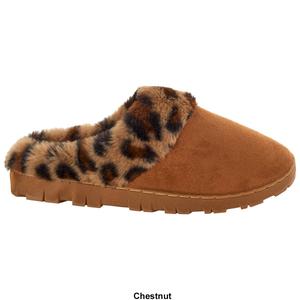 Womens Ella & Joy Leopard Faux Fur Slippers alternate view