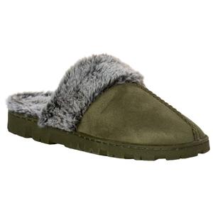 Womens Ella & Joy Microsuede Slippers with Fur Trim alternate view