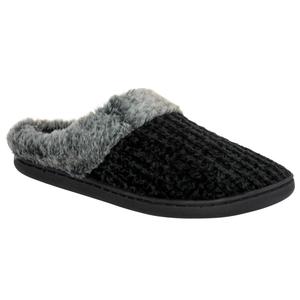 Womens Ella & Joy Chenille Tipped Fur Clog Slippers