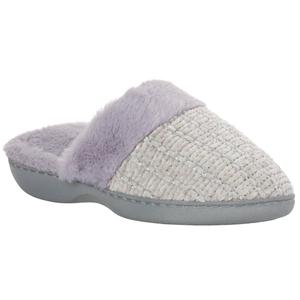 Womens Ella & Joy Cable Knit Chenille Metallic Clog Slippers