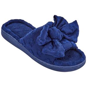 Womens Ella & Joy Bow Terry Slide Slippers alternate view