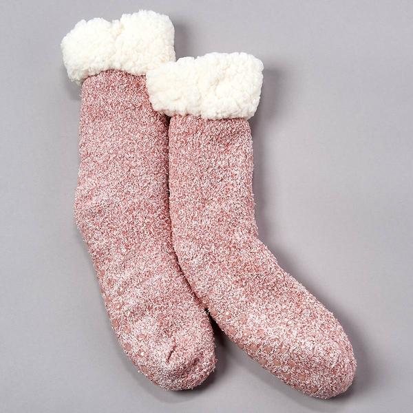 Womens Ella & Joy Sherpa Lined Slipper Socks