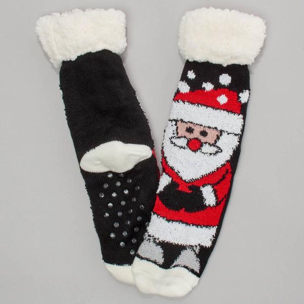 Womens Ella & Joy Christmas Santa Slipper Socks