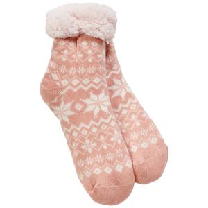 Womens Ella & Joy Sherpa Lined Lounge Bootie Socks