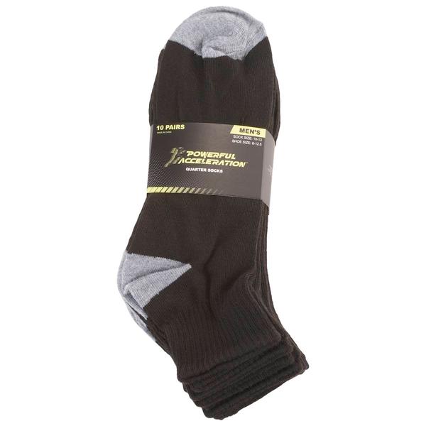 Mens Powerful Acceleration 10pk. Quarter Toe Socks