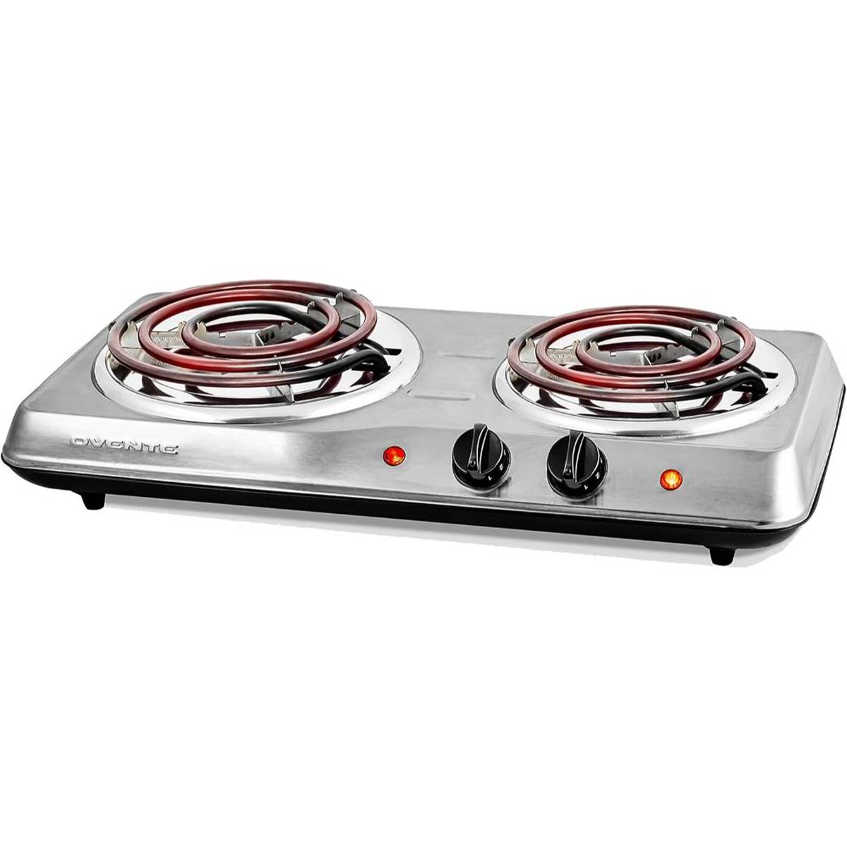 Ovente Electric Double Coil Burner 6 & 5.75in. Cooktop  - Silver