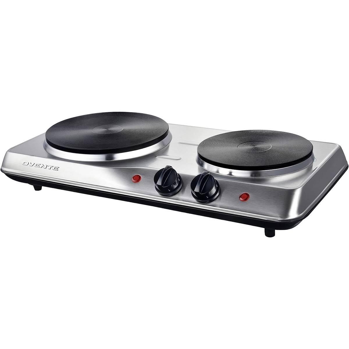 Ovente Electric Countertop 7.25in. & 6.1in. Double Burner