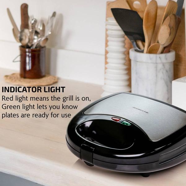 Ovente Electric Indoor Sandwich Grill Waffle Maker Set alternate view