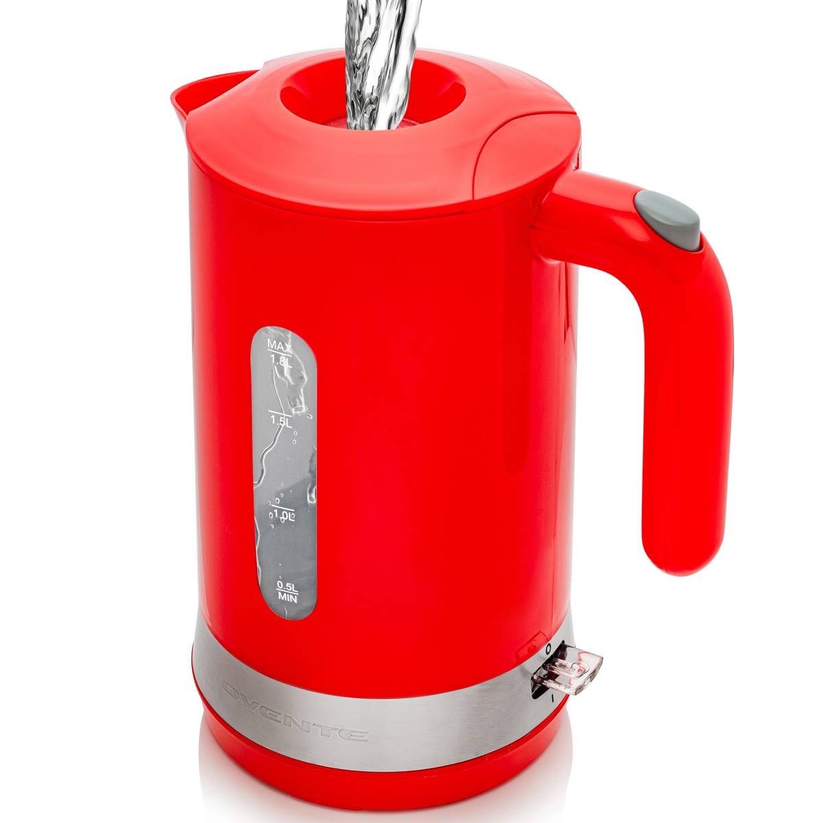 Ovente 1.8 Liter Electric Kettle W/ ProntoFill(tm) Lid - Red
