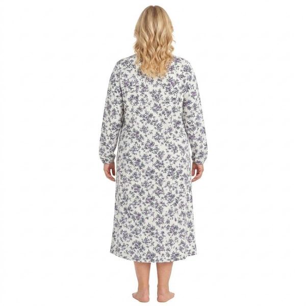 Plus Size Elizabeth & Nicole Lace Pleat Floral Nightgown alternate view
