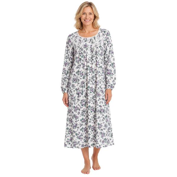 Womens Elizabeth & Nicole Lace Pleat Floral Nightgown