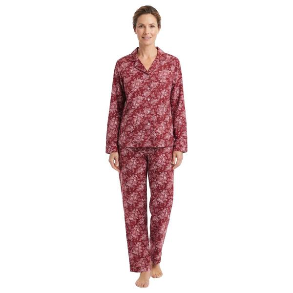 Womens Elizabeth & Nicole Long Sleeve Floral Toile Pajama Set