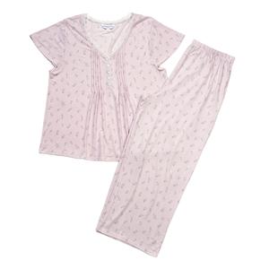 Womens Elizabeth & Nicole Lavender Henley Capri Pajama Set