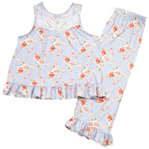 Womens Elizabeth & Nicole Sleeveless Floral Ruffle Pajama Set alternate view