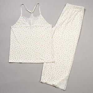 Womens Elizabeth & Nicole Floral Lace Trim Racerback Pajama Set alternate view