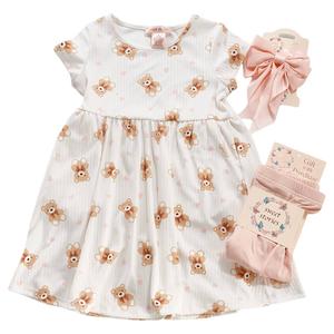 Girl (4-6x) Sweet Stories Bear/Heart Dress w/ Leggings alternate view