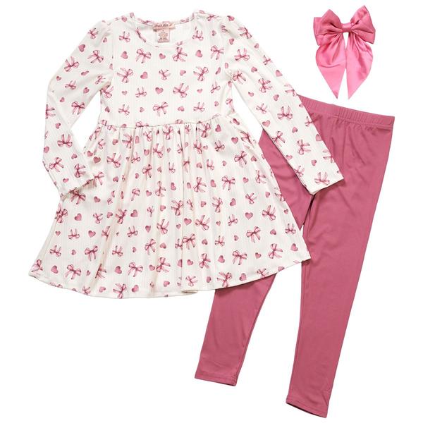 Girls (4-6x) Sweet Stories Hearts & Bows Dress w/ Legging Set