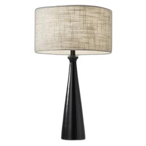 HomeRoots 22in. Black Metal Geo Table Lamp