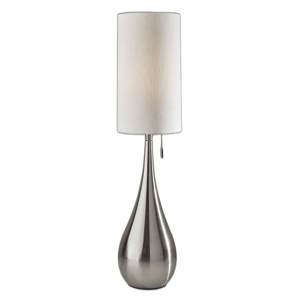 HomeRoots 35in. Brushed Steel Metal Teardrop Table Lamp