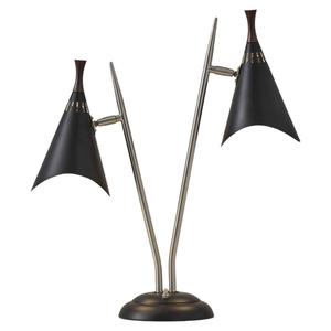 HomeRoots 22in. Black Cone Two Light Desk Lamp