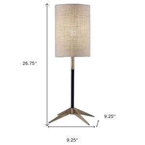 HomeRoots 27in. Antiqued Brass Metal Table Lamp alternate view