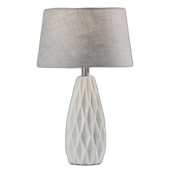 HomeRoots 23in. White Ceramic Bedside Table Lamps - Set of Two