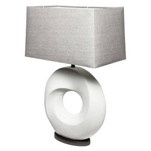 HomeRoots 27in. White Circular Table Lamp