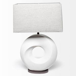 HomeRoots 27in. White Circular Table Lamp alternate view